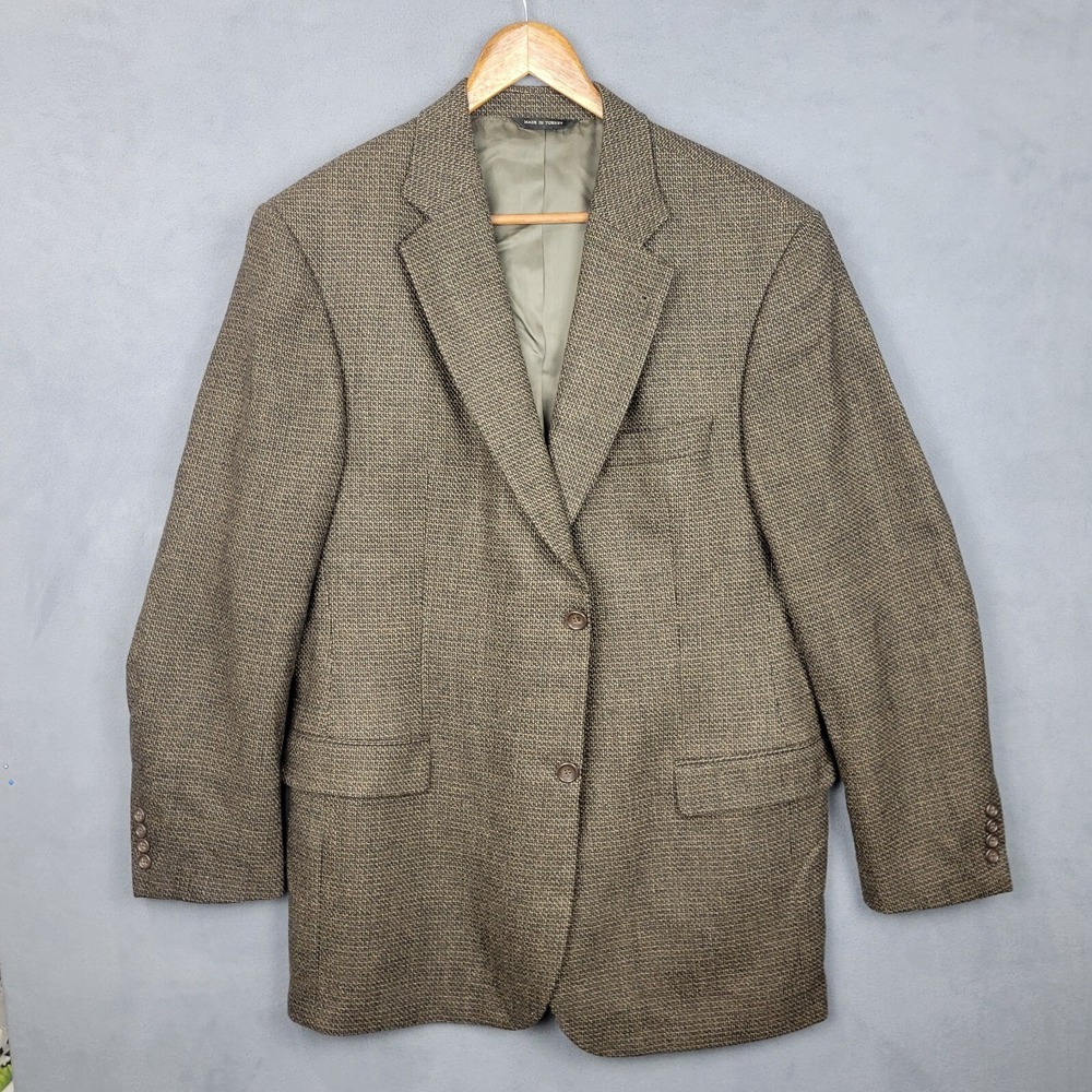 Joseph & Feiss Blazer Jacket Men's 44‎ Brown Lined Long Sleeve Single Breasted